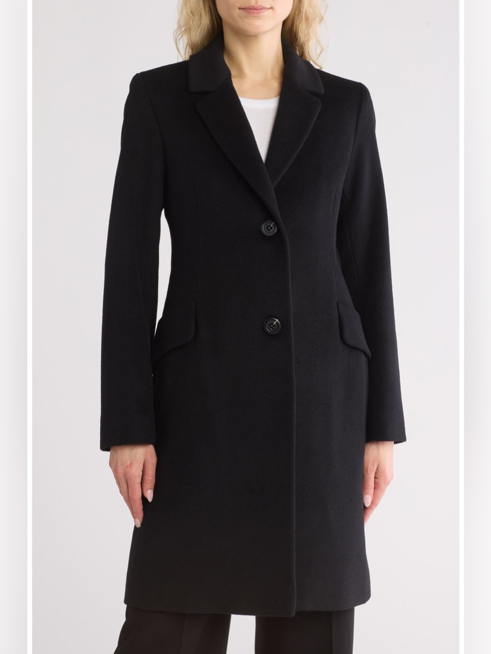 13. Fleurette ⢠NWOT $1345 Notch Lapel Wool Blend Coat PTP 18ā
